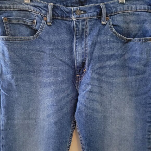 Levi's 505 Men's 36x30 Irregular Straight Leg Medium Wash Blue Denim Jeans - Picture 2 of 12